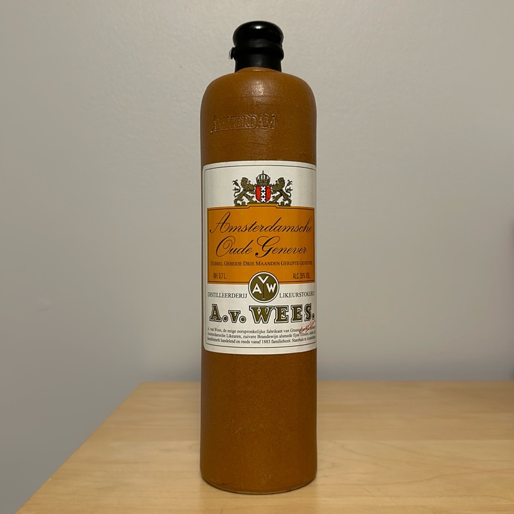 A. van Wees Amsterdamsche Oude Genever Empty Display Bottle + Bonus Bag